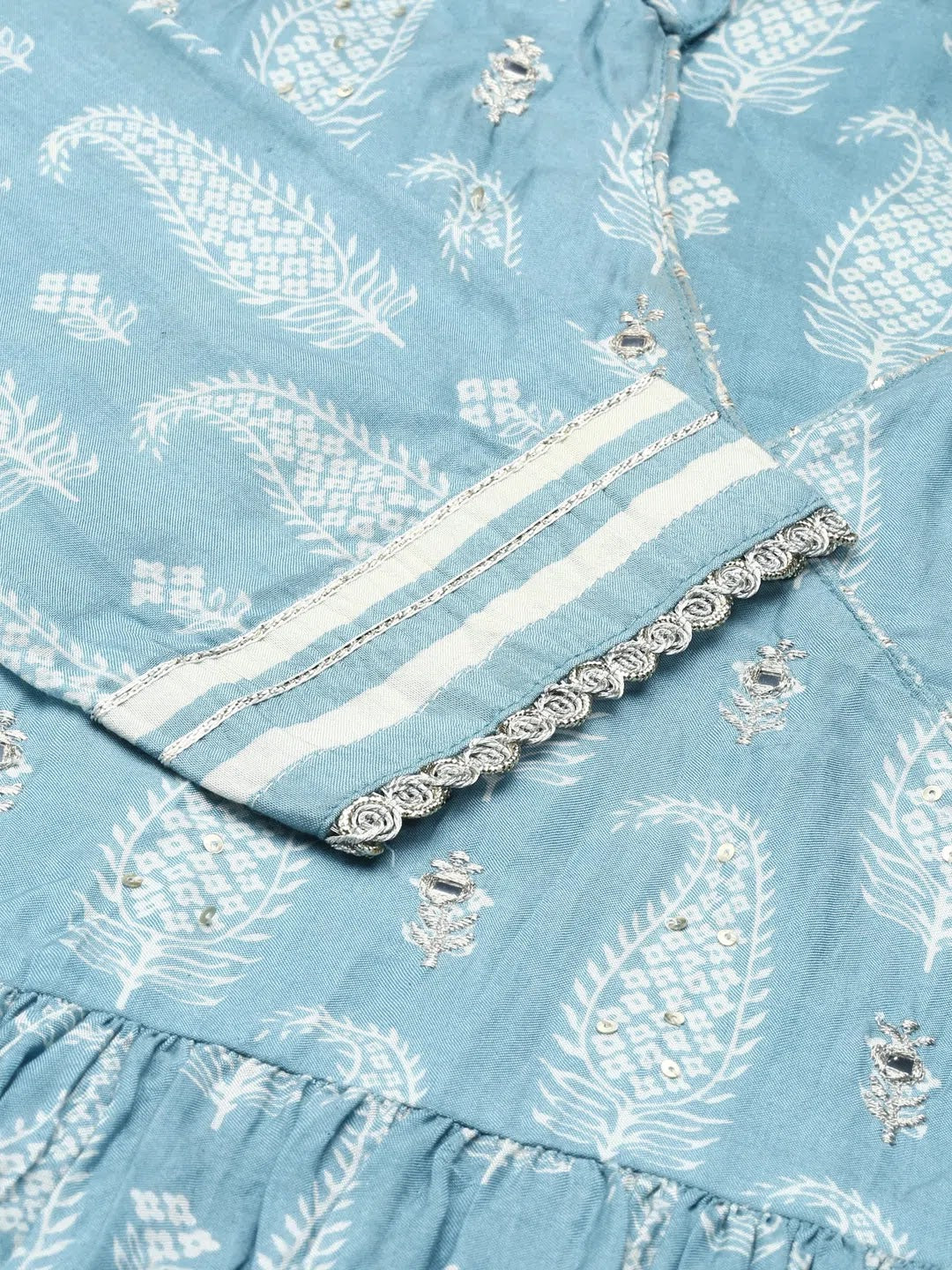 Blue Paisley Kurta Set | Designer Indian Kurta Sets for Women