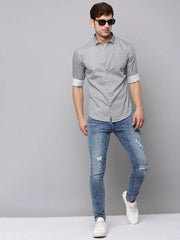 Men Cream Printed Casual Shirt-TKTPRINT-122-Cream