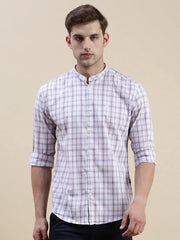 Men White Checked Casual Shirt-LAVINIA-0863-White