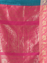 Black Cotton Saree With Geomatric Patterns-MA66BCT43830039