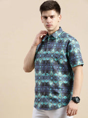 Men Multi Graphics Casual Shirt-GALAXY-1658-Multi