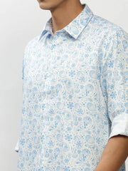 Men Blue Printed Casual Casual Shirts-YAYIN-1586-Blue