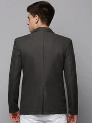 Men Grey Solid Blazer-AR-030-Grey
