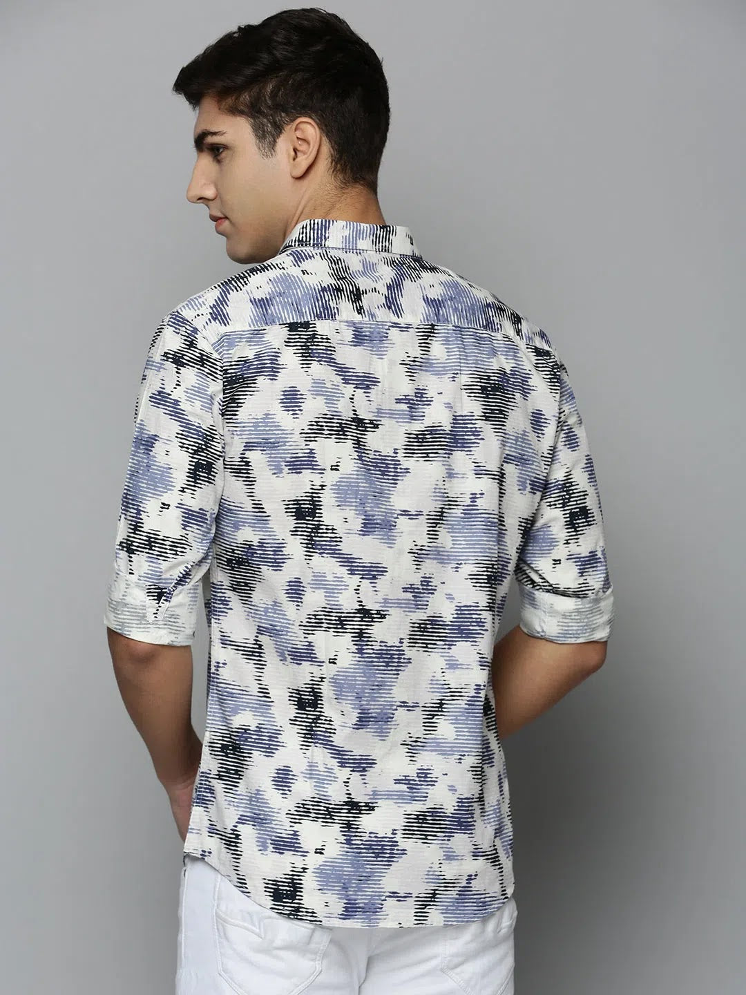 Premium White Printed Mens Shirt - Cotton Casual Shirt | DesiQlo
