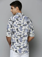 Men White Printed Casual Shirt-TKTPRINT-111-Offwhite
