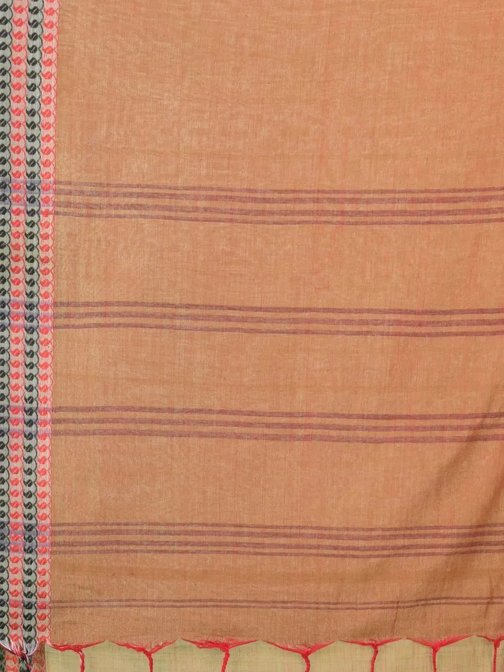 Ochre Yellow Cotton Saree with Nakshi Border | Indian Sarees