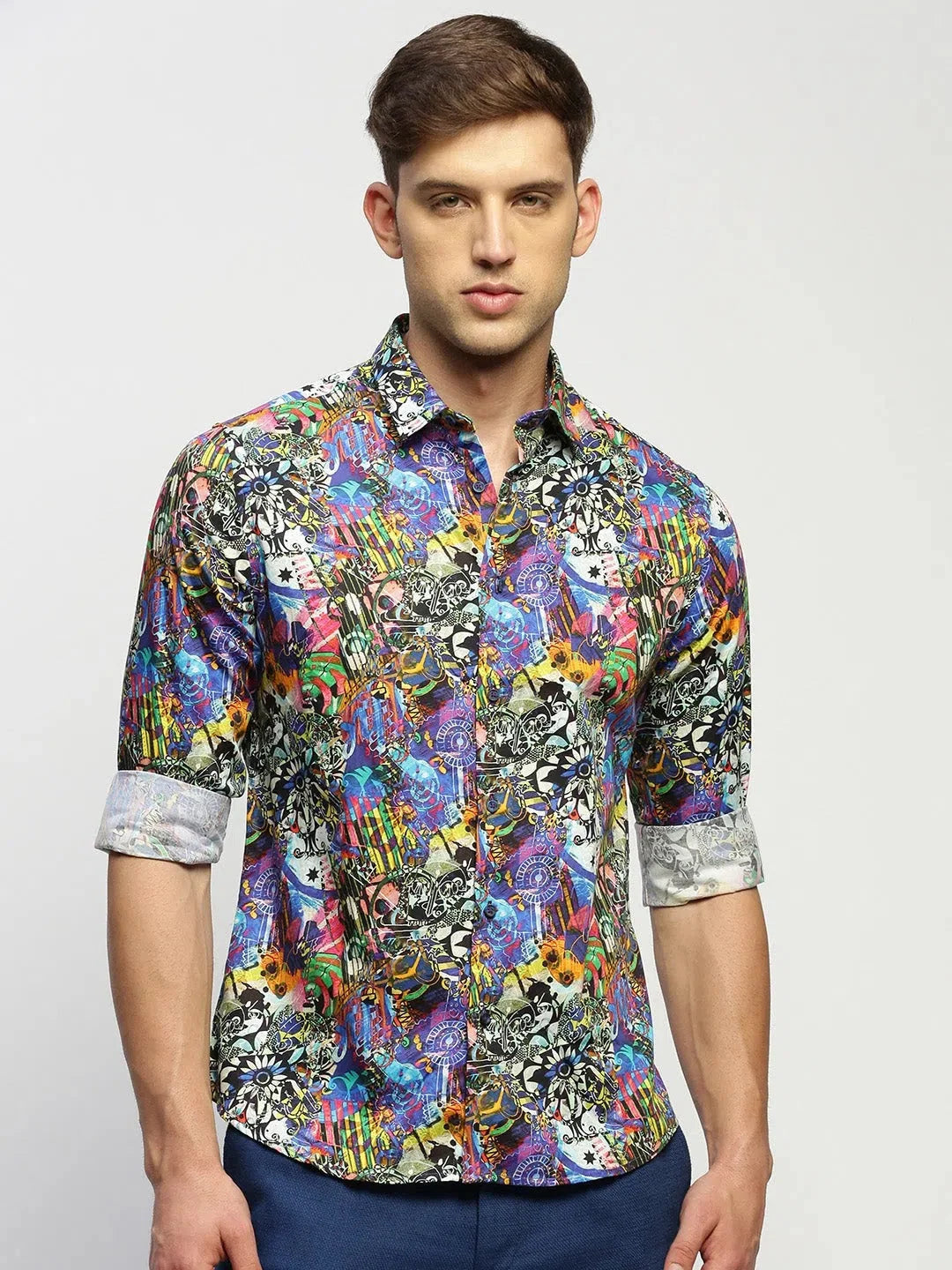 Men's Multi Printed Cotton Shirt | Casual Printed Shirt