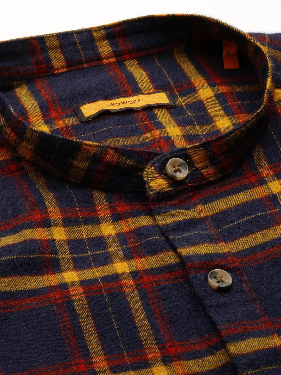 Navy Checkered Mens Shirt- DesiQlo Cotton Casual Shirt