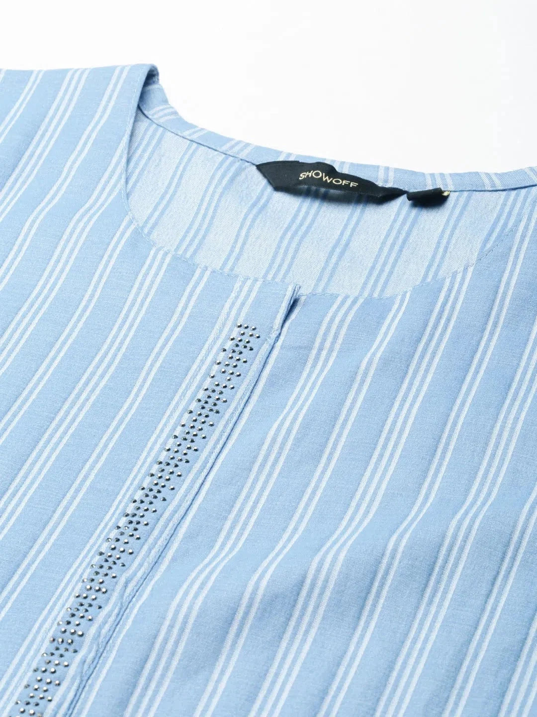 Women's Blue Printed Straight Kurta | Trendy Indian Kurta for Women