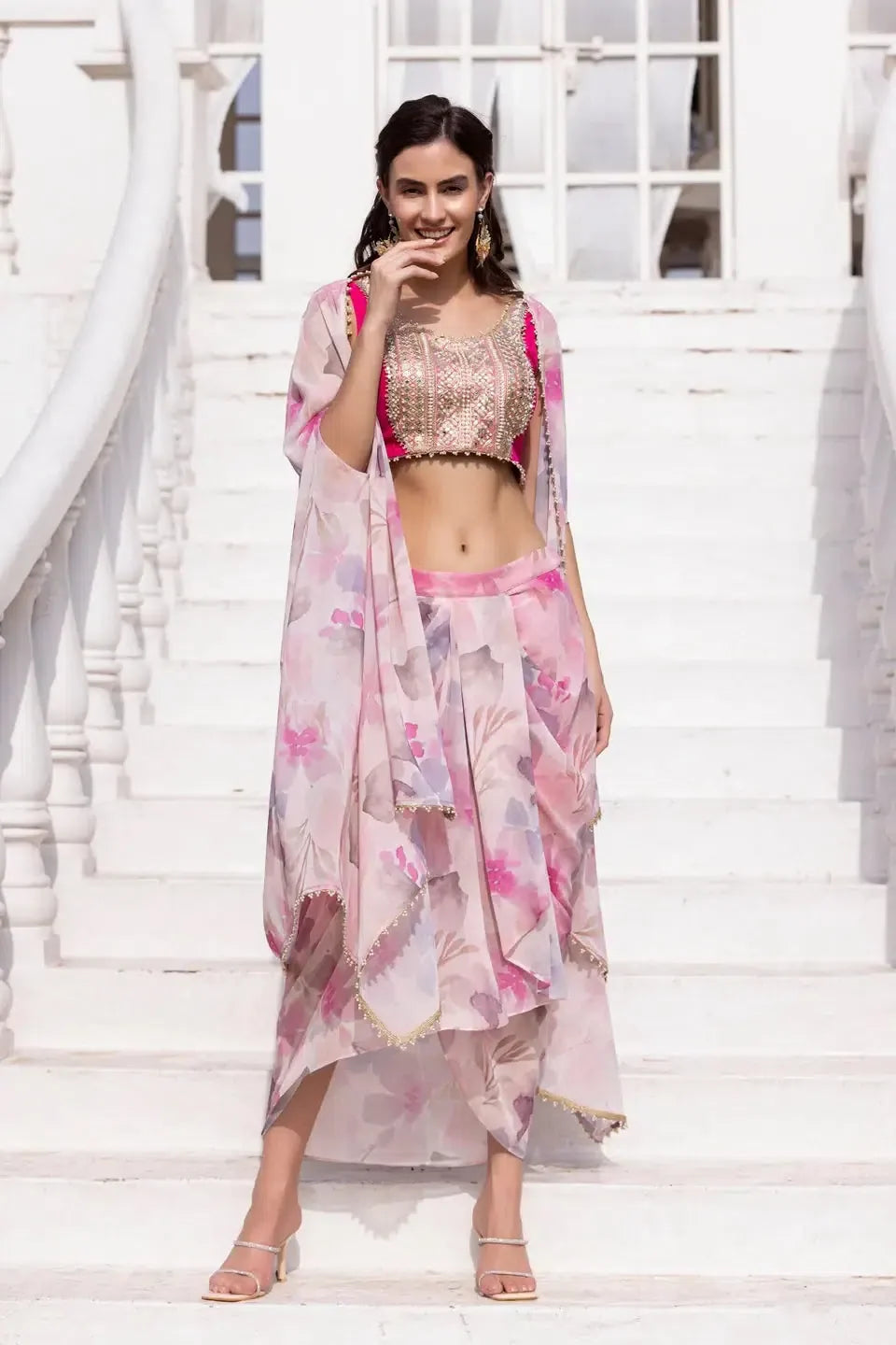 Blushing Orchid Printed Lehenga Choli for Women | Ethnic Lehenga
