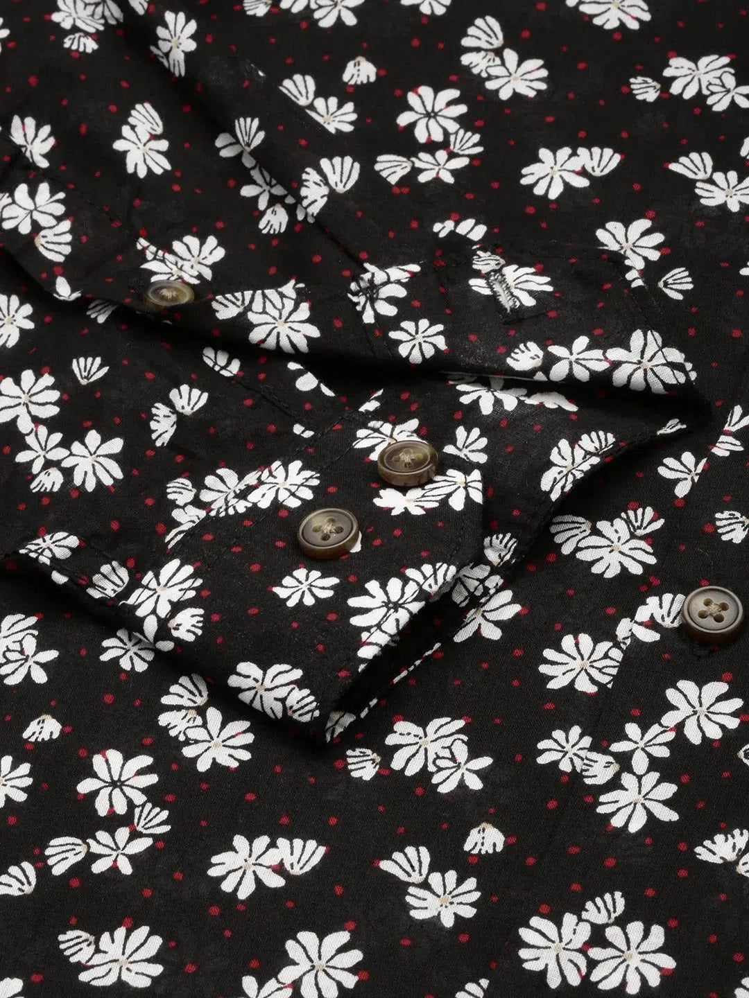 Black Printed Mens Shirt | Cotton Casual Shirt | DesiQlo