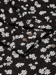 Men Black Printed Casual Shirt-DIXONPRINT-4067-Black