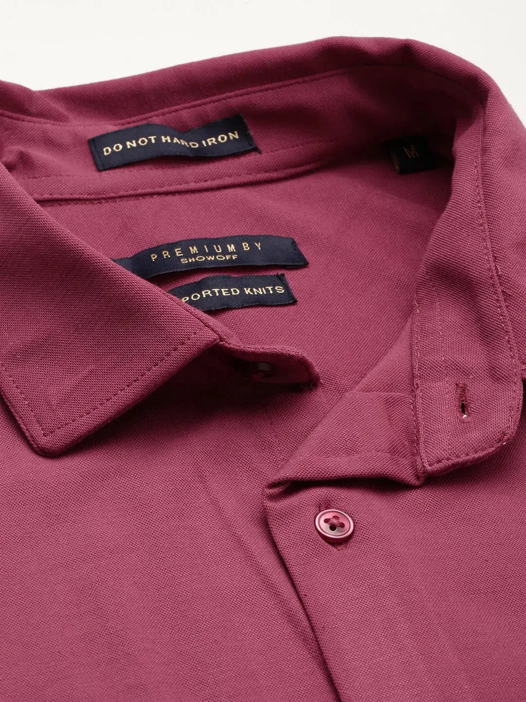 Mauve Solid Mens Shirt - Casual Cotton Polo Shirts | DesiQlo