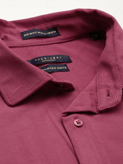Men Mauve Solid Casual Shirt-MONTIKNITS-3366-Mauve