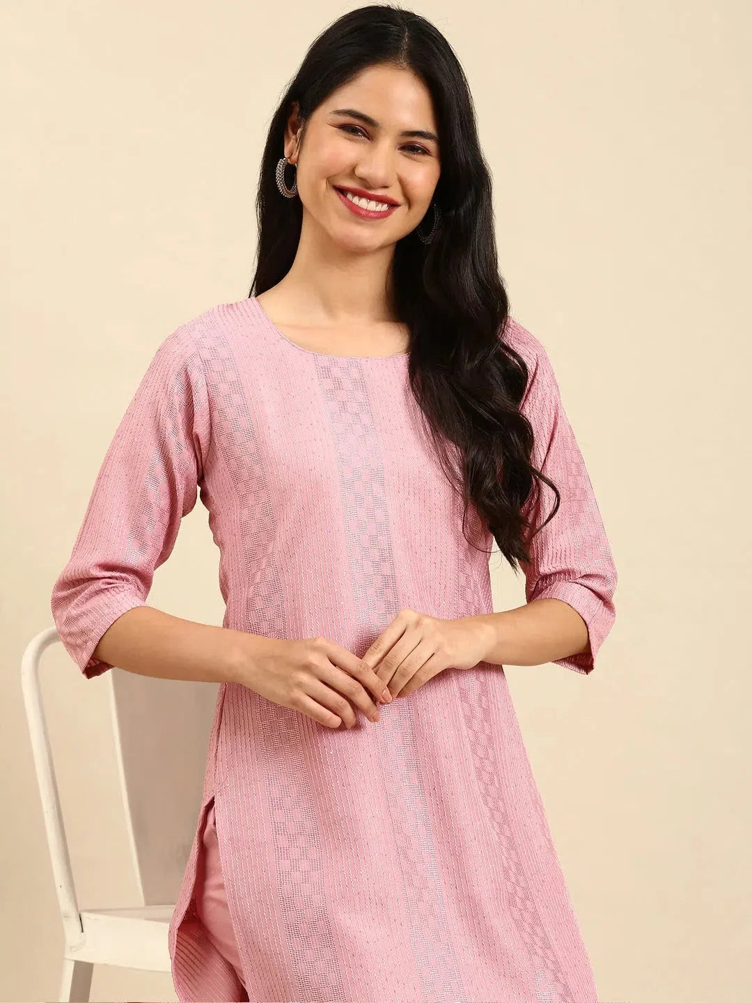 Pink Embroidered Kurta Set for Women | Designer Kurta Sets