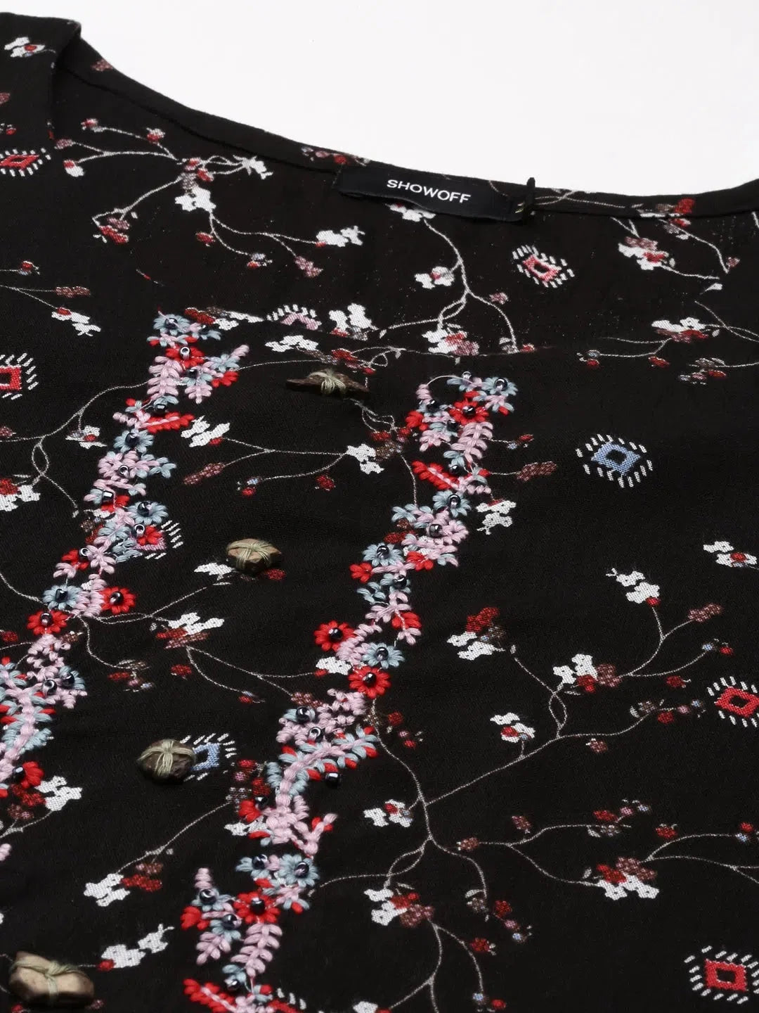 Black Printed Indian Kurtas for Women | Cotton Kurtis Online