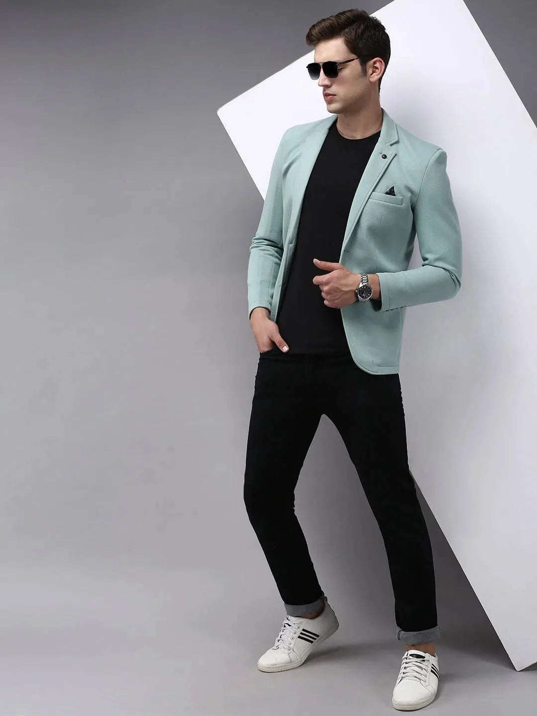 Men's Green Cotton Nehru Jacket - Indian Ethnic Wear | DesiQlo