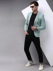 Men Green Solid Blazer-AR-026-Seagreen