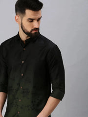 Men Black Printed Casual Shirt-HIGHPOWERPRINT-1244-Blackolive
