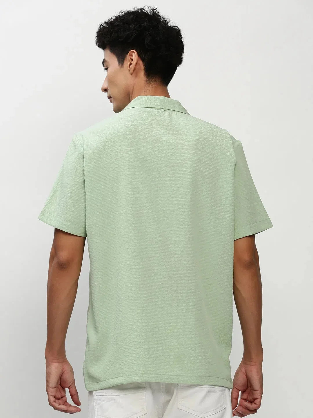 Green Solid Mens Shirt - Cotton Casual Shirt for Men | DesiQlo