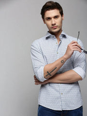 Men Grey Printed Casual Shirt-TVSPRINT-4850-Grey
