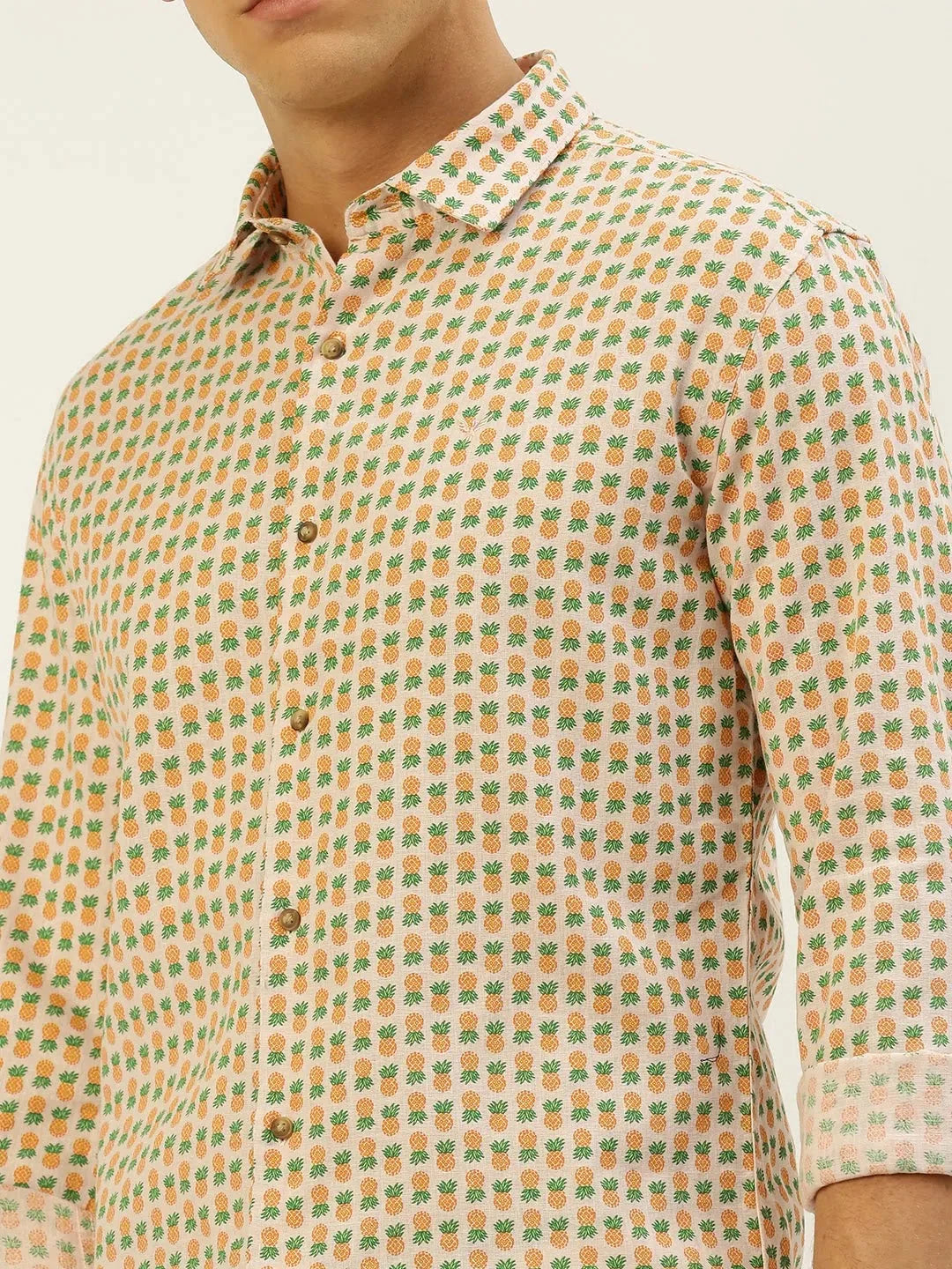 Multi Printed Linen Mens Shirt - Casual Style | DesiQlo