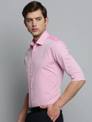Men Pink Textured Formal Shirt-RHIZOMAPRINT-8023-Pink