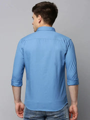 Men Blue Solid Casual Shirt-PRO-ETWILL-4680-Blue