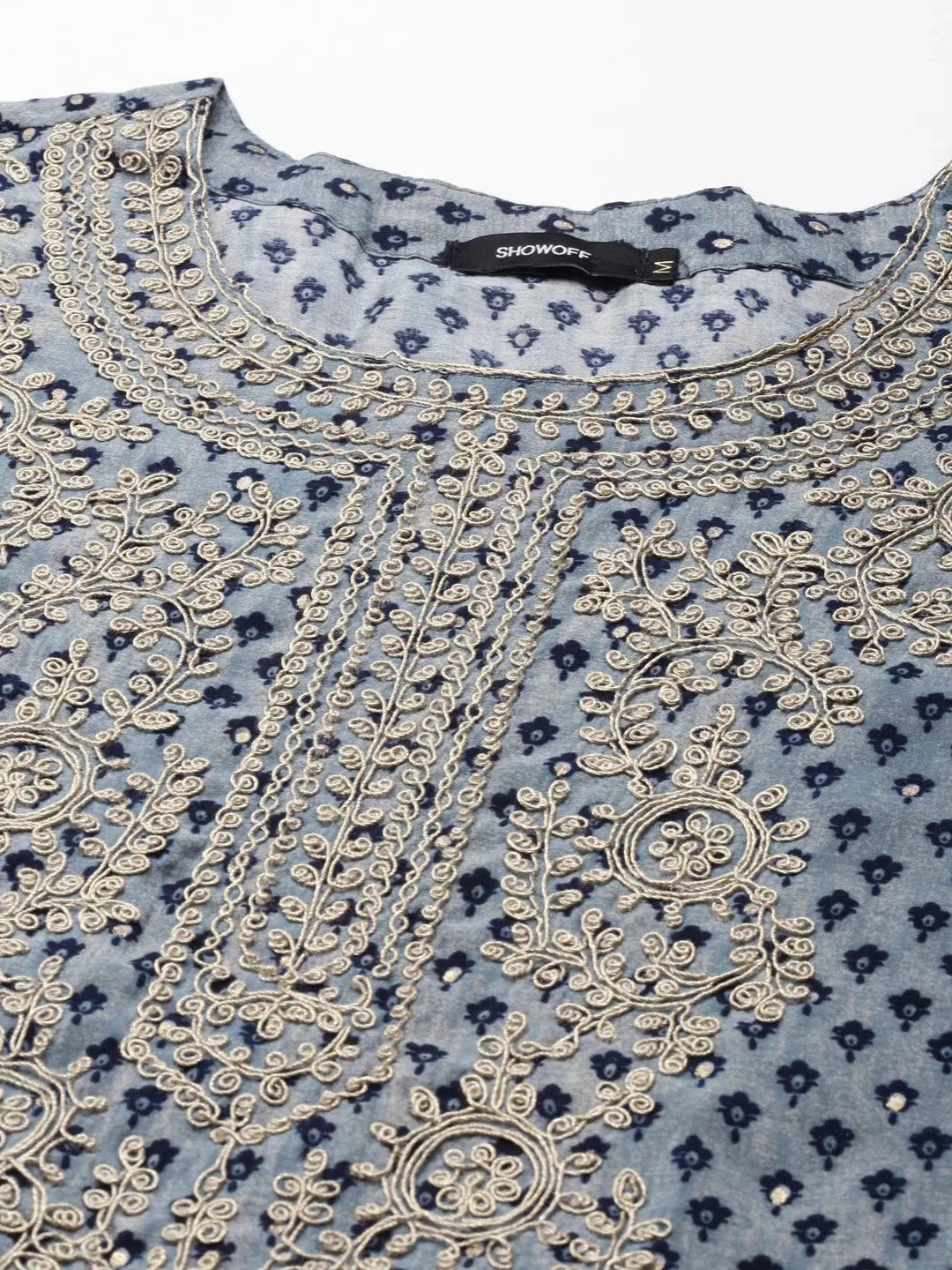 Blue Printed Cotton Kurta - Women's Indian Kurtis Collection