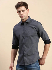 Men Black Printed Casual Shirt-IKIGAIPRINTS-8833-Black