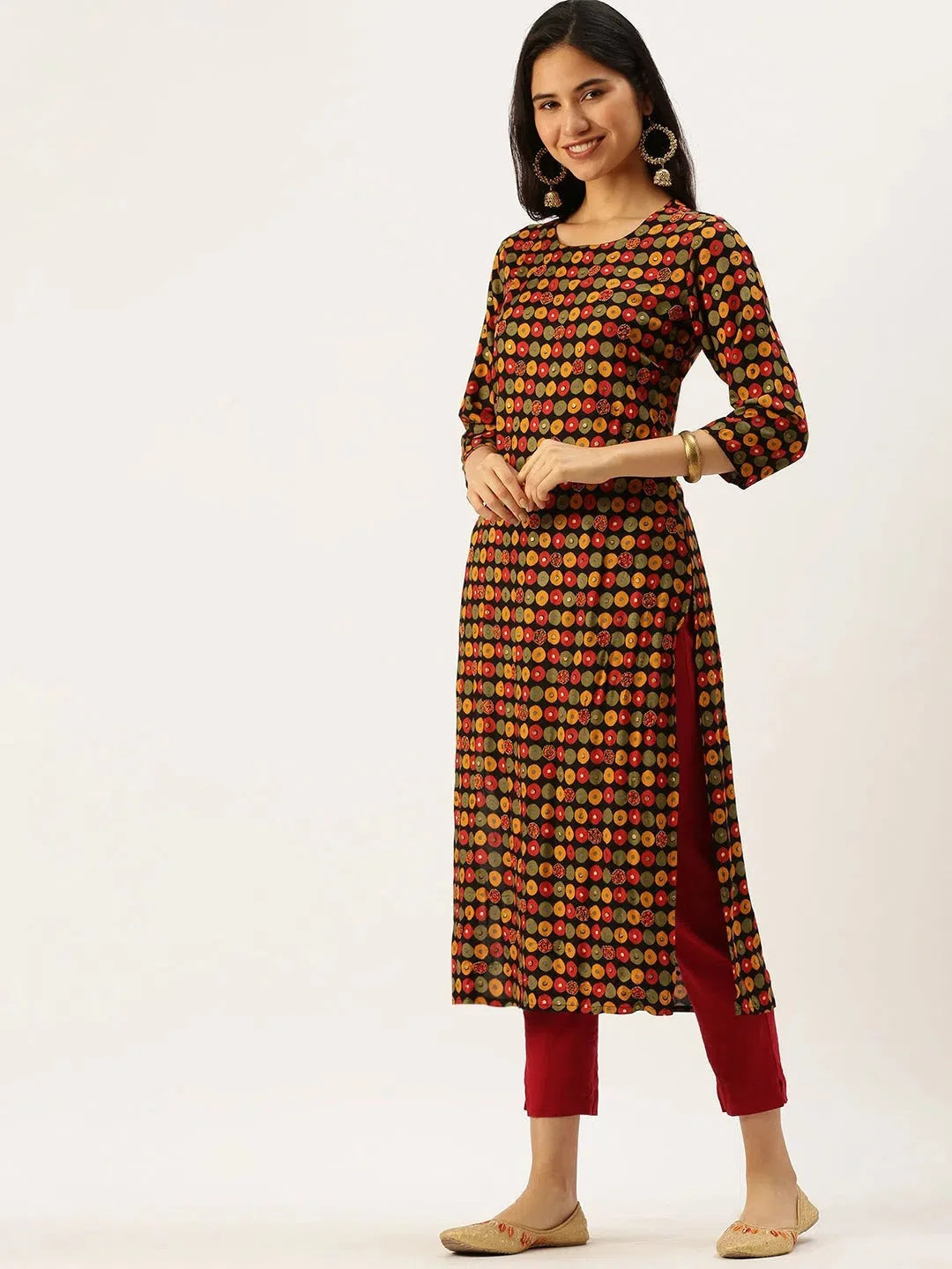 Black Printed Kurta - Trendy Indian Kurta Ladies Collection
