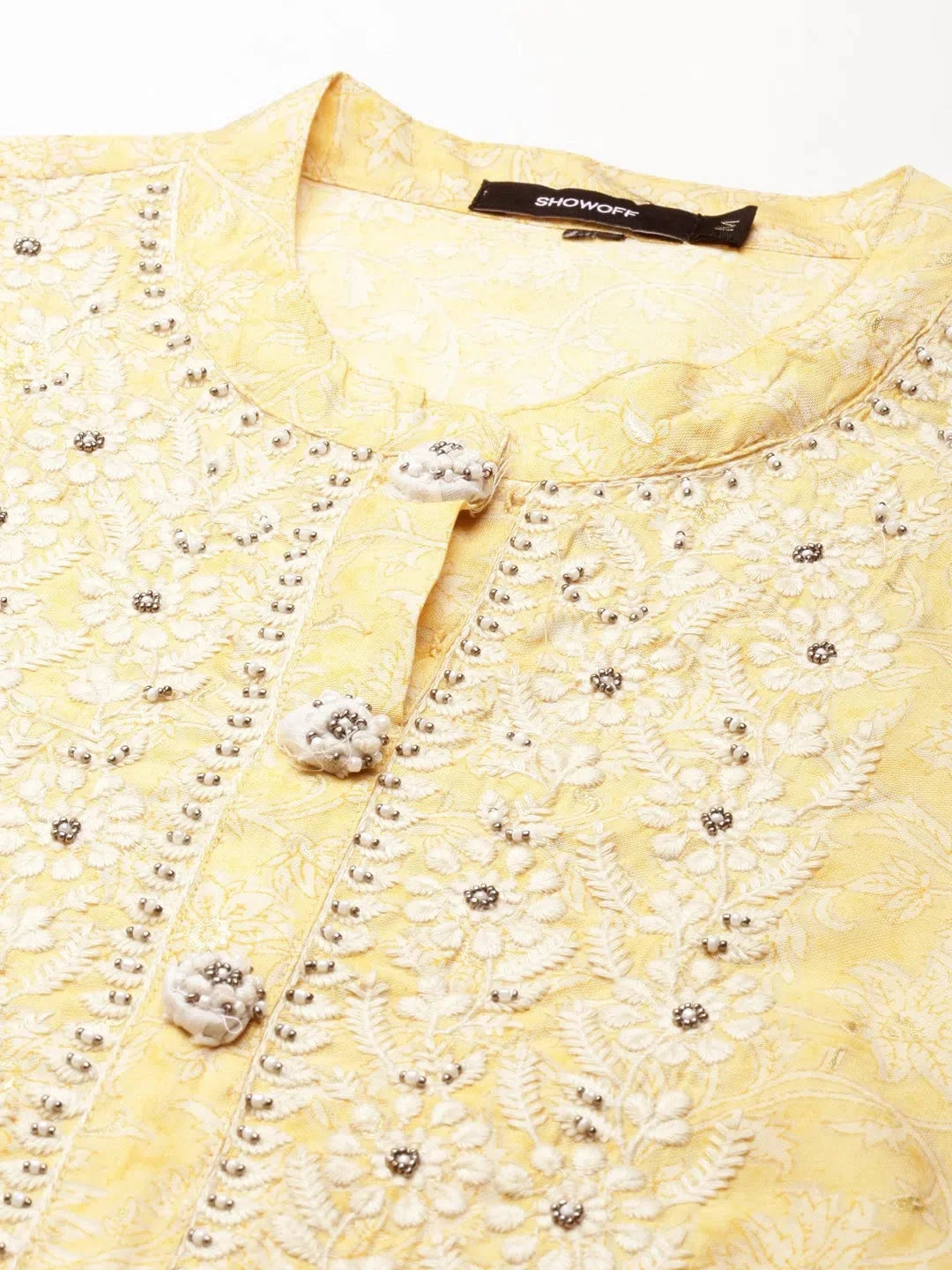 Yellow Embroidered Kurta - Stylish Indian Kurta for Women