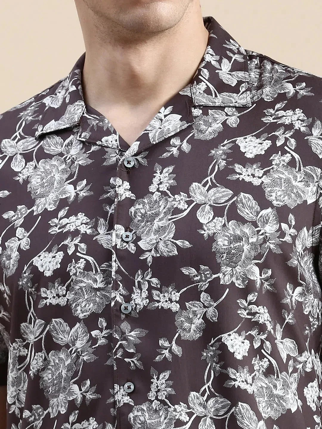 Men's Grey Printed Casual Co ord Set - Stylish Cotton Outfit