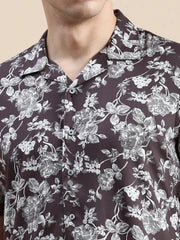 Men Grey Printed Casual Co ord Set-BLACKBERRY-1673-Taupe