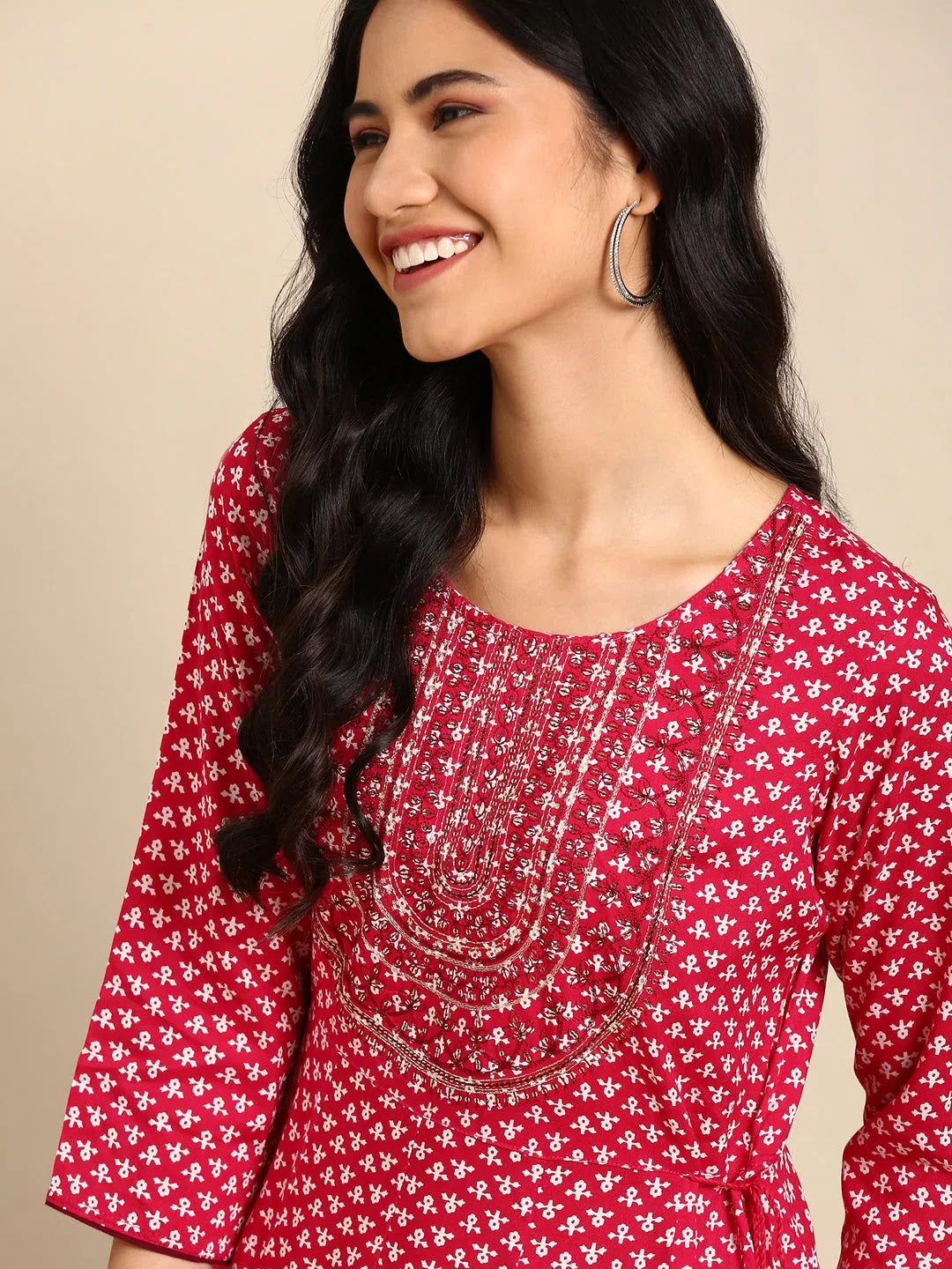 Purple Printed Anarkali Kurti - Cotton Anarkali Dress for Women