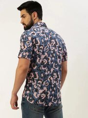 Men Blue Printed Casual Shirt-LUANDAPRINT-0387-Blue