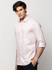Men Pink Solid Casual Casual Shirts-IKIGAI-8821-Pink