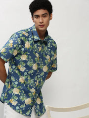 Men Blue Floral Casual Casual Shirts-JUPITERPRINT-1788-Blue