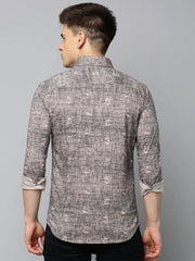 Men Black Printed Casual Shirt-FLIORIONIEPRINT-3519-Black