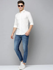 Men White Printed Casual Shirt-FLIORIONIEPRINT-3509-Offwhite