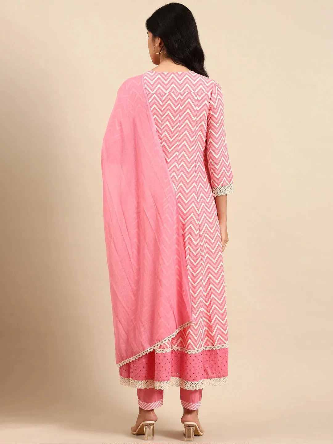 Pink Solid Cotton Kurta Set | Women's Indian Kurta Sets - Style 1