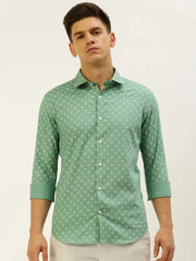 Men Green Printed Casual Shirt-FLIORIONIEPRINT-3512-Seagreen