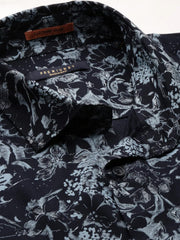 Men Navy Floral Casual Casual Shirts-GEORGE-1655-Navyblue