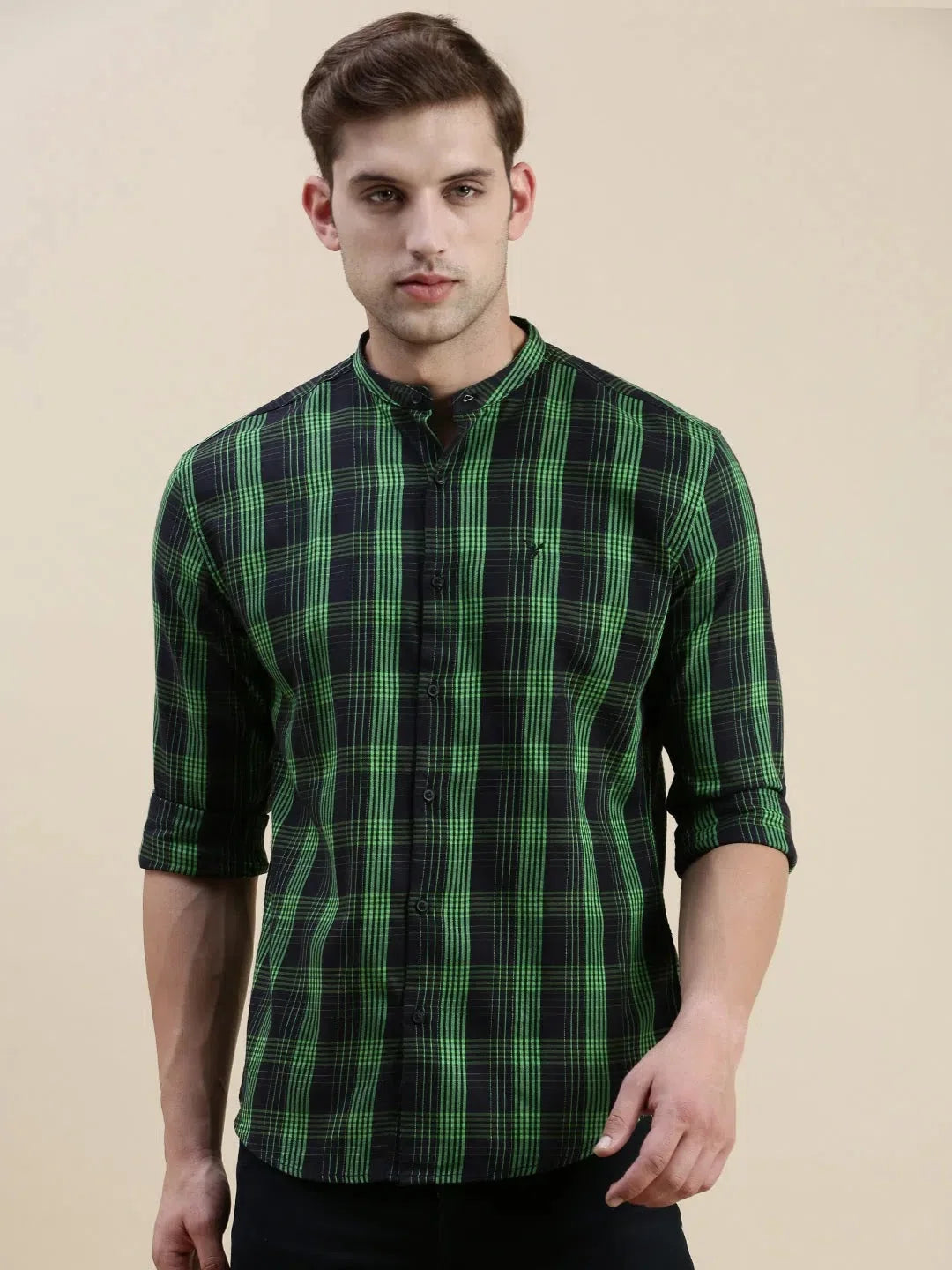 Trendy Black Checked Mens Shirt - Casual Cotton Shirt | DesiQlo