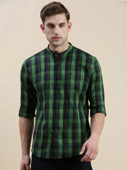 Men Black Checked Casual Shirt-LAVINIA-0990-Black