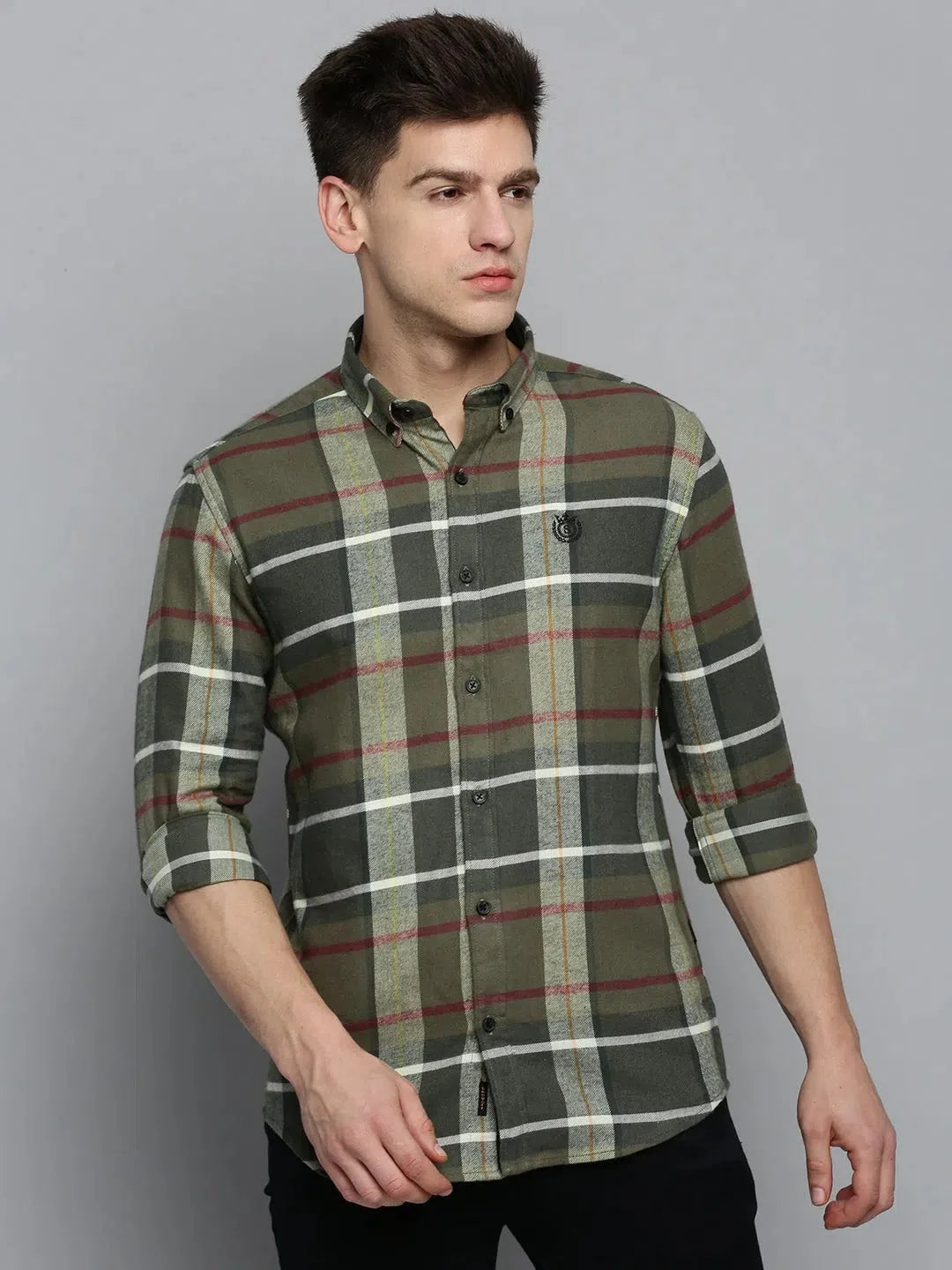 Green Checked Mens Shirt - Casual Cotton Shirt | DesiQlo