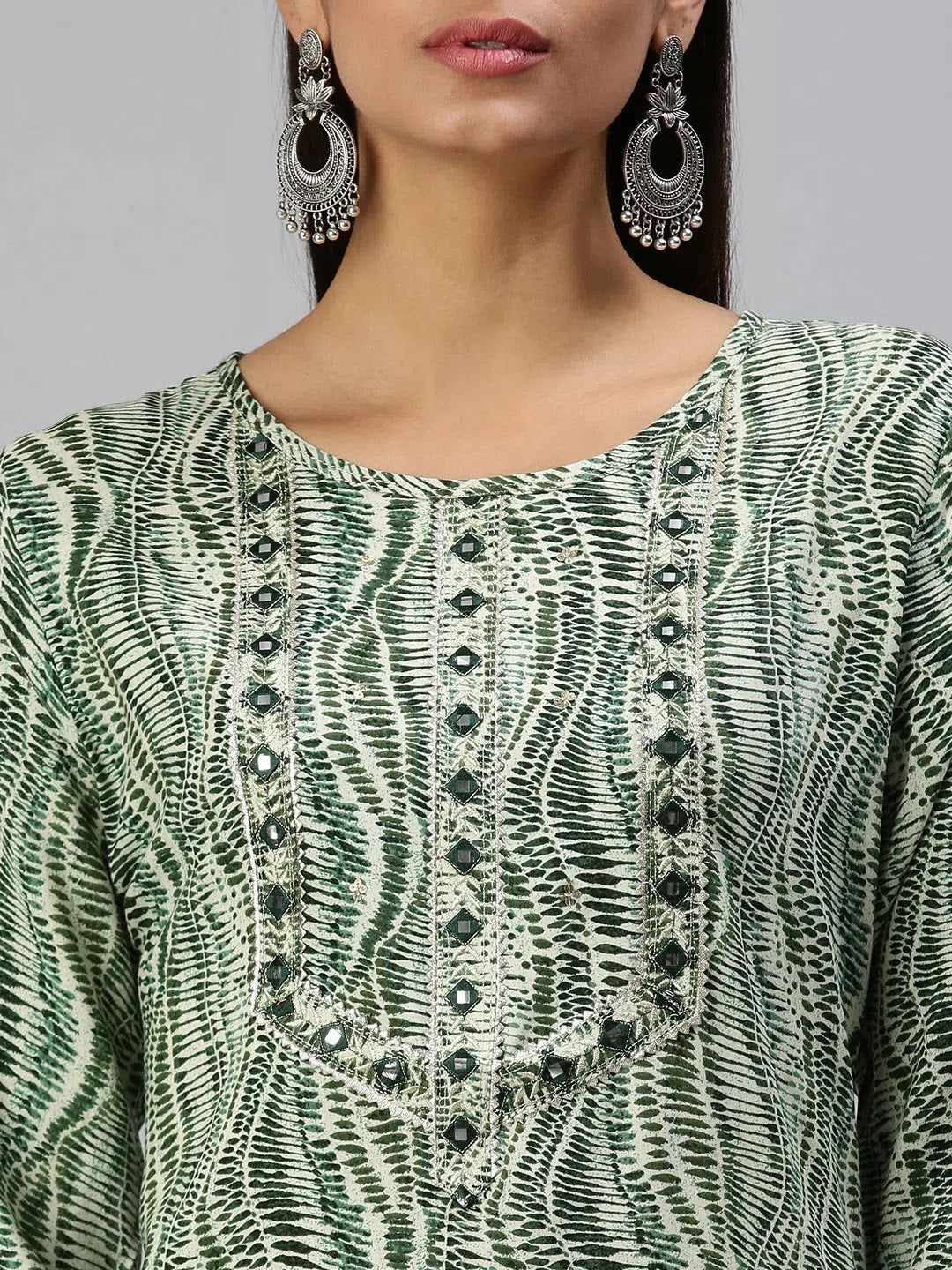 Beige Printed Cotton Kurta - Indian Kurta for Women Online