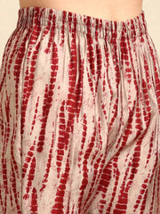 Women's Red Printed Kurta SetKC-3370A-Maroon