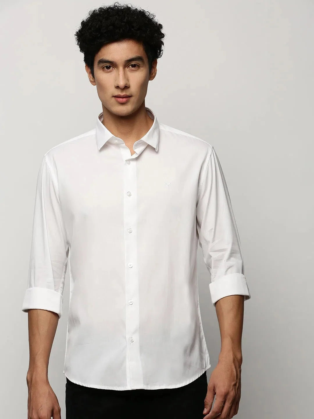 Men's White Solid Cotton Shirt - Stylish Mens Shirt