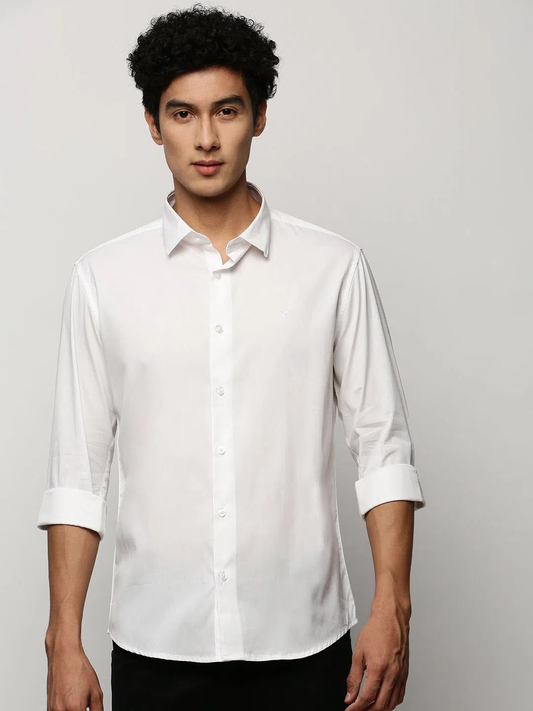 Men's White Solid Cotton Shirt - Stylish Mens Shirt